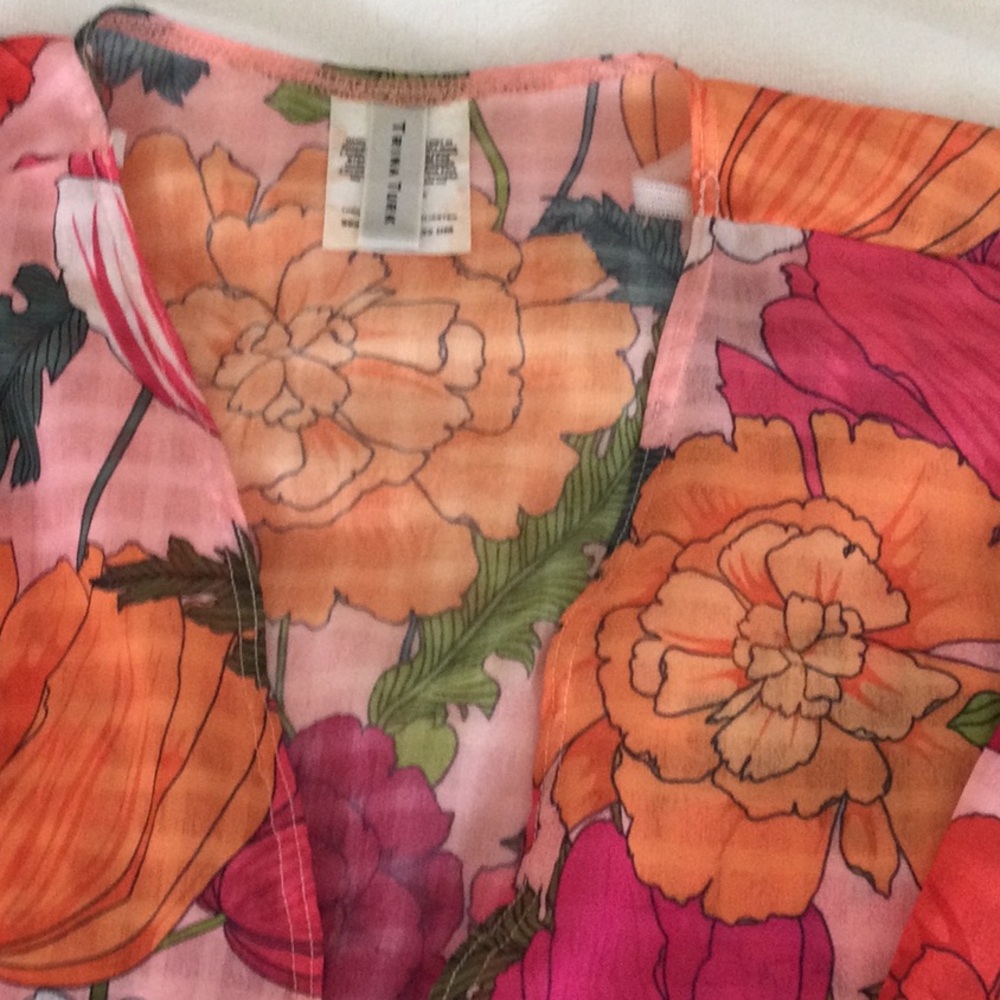 Trina Turk Floral Pink & Orange Swim Coverup